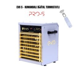 EvoTech EVO5 PROs 5 kW Dijital ve Kumandalı Endüstriyel Elektrikli Fanlı Isıtıcı