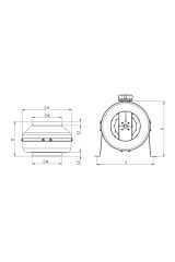 BVN Bahçıvan BDTX 200-B 100W 870m3/h Monofaze Yuvarlak Geriye Eğimli Kanal Tipi Baca Fanı