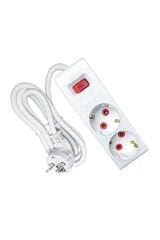 Ayka 2 Li topraklı Grup Priz Anahtarlı Çocuk Korumalı 5 Metre Kablolu