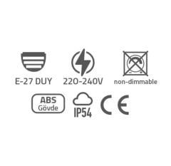 Büyükalpler ABS Kısa Bahçe Armatürü E27 Duylu