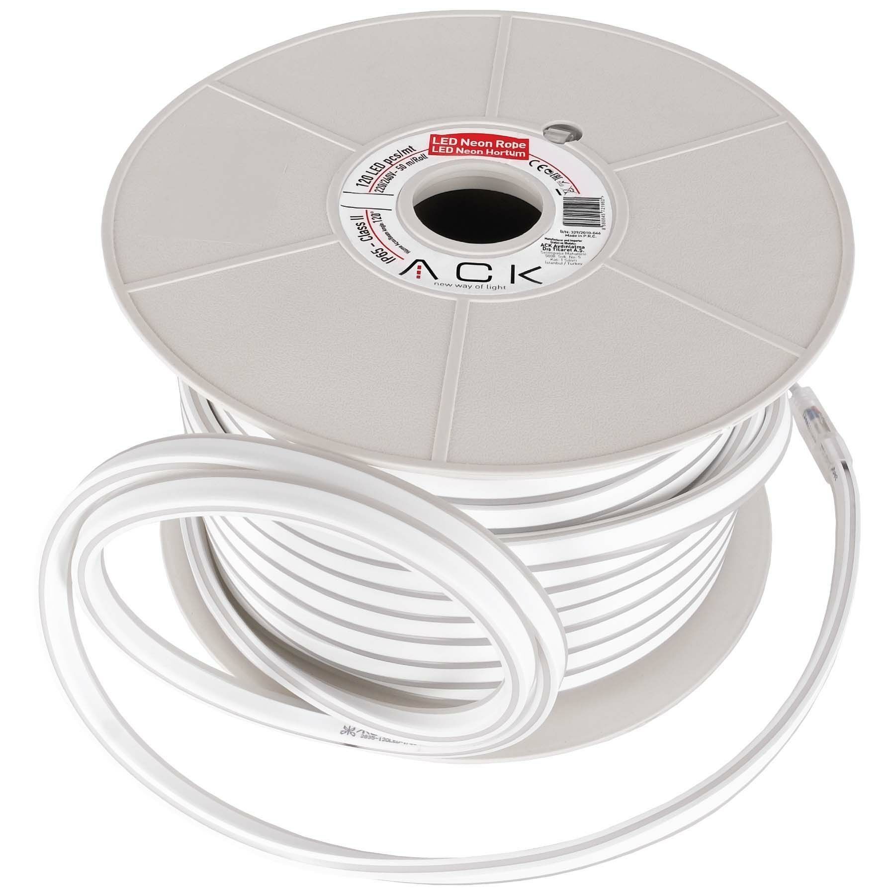 ACK AS03-00500 220V 7,5Watt/M Günışığı 3000k Neon LED (50mt Rulo)