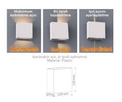 Ack AH07-03501 4Watt Dekoratif LED Duvar Aplik Günışığı Siyah Kasa