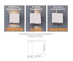 Ack AH07-03501 4Watt Dekoratif LED Duvar Aplik Günışığı Siyah Kasa