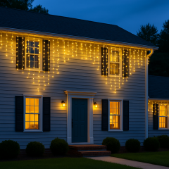 FujiLED 152 Saçak Siyah Kablo Çakarlı LED , 2 Metre Yılbaşı Süsü