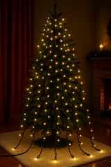 FujiLED 152 Saçak Siyah Kablo Çakarlı LED , 2 Metre Yılbaşı Süsü