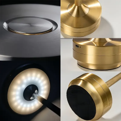 Helios HS-8130 Şarjlı Dimlenebilir 3 Fonksiyonlu Gold Masa Lambası