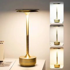 Helios HS-8130 Şarjlı Dimlenebilir 3 Fonksiyonlu Gold Masa Lambası