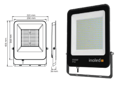 İnoled 200W 6500K Egra Serisi IP66 Beyaz Led Projektör 7220-01