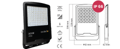 İnoled 300W 6500K Elegant Serisi IP66 Beyaz Led Projektör 5209-01