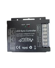 Müzik Senkronlu Tek Renk LED Kontrol Cihazı 12V-24V 3x10A Uzaktan Kumandalı