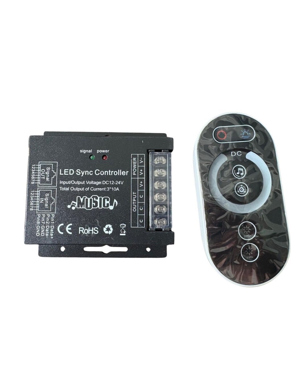 Müzik Senkronlu Tek Renk LED Kontrol Cihazı 12V-24V 3x10A Uzaktan Kumandalı
