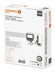 Ledvance 20W 4000K 1900lm Sensörlü Led Projektör Siyah Kasa IP65 4058075814691