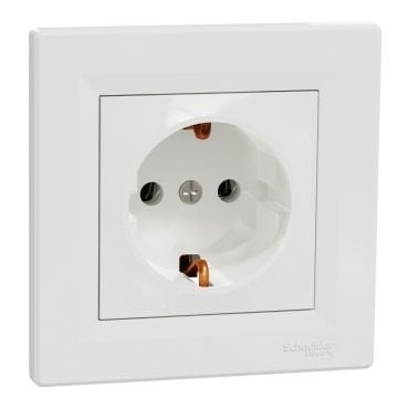 Schneider Asfora EPH2900121 Topraklı Priz  Beyaz Çerçeveli