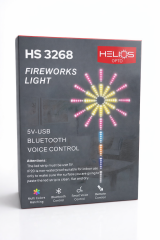 HS-3268 Havai Fişek RGB LED Işık Seti 30 LED USB 5V Bluetooth Ses Kontrollü