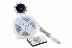 HS-3268 Havai Fişek RGB LED Işık Seti 30 LED USB 5V Bluetooth Ses Kontrollü