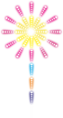 HS-3268 Havai Fişek RGB LED Işık Seti 30 LED USB 5V Bluetooth Ses Kontrollü