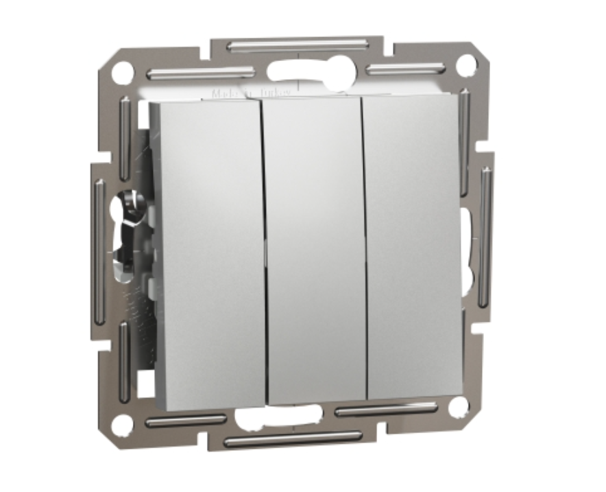 Schneider Asfora EPH2100161 Üçlü Anahtar Alüminyum Sıva Altı