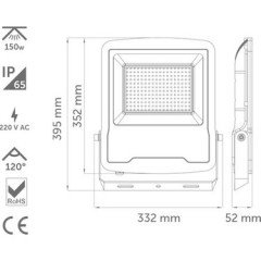 İnoled 150W 6500K IP65 Beyaz Led Projektör 5207-01