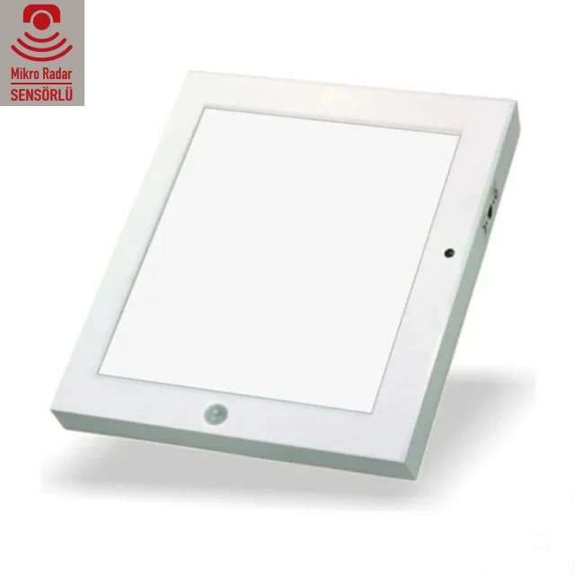 Helios HS-1037 18W Beyaz Işık Sensörlü Kare Led Panel Sıva Altı/Sıva Üstü