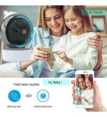 JS-P166 Akıllı WiFi Kamera 1080P Full HD 360° Dönebilen Gece Görüşlü IP Kamera