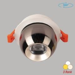 YCL Yücel YC 780 12 Watt 3 Fonksiyonlu Cob LED Parlak Siyah Kasa