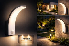 İnoled 5154-03 12W-15W-20W Sensörlü LED Duvar Aplik 4000K IP65 Ayarlanabilir Güç PIR Hareket Sensörlü