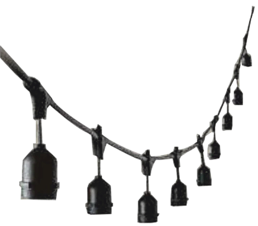 Helios HS-1234 10 Metre 20 Duy E27 IP65 Dış Mekan LED Aydınlatma Kablo Seti Bahçe Işıklandırma