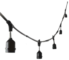 Helios HS-1233 5 Metre 5 Duy E27 IP65 Dış Mekan LED Eklenebilir Aydınlatma Sarmaşık Kablo Seti
