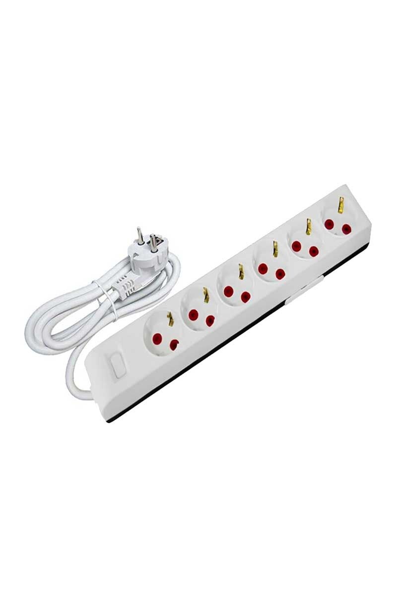 Ayka 22 0601 030 6 Lı Topraklı Grup Priz Anahtarlı Çocuk Korumalı 3 Metre Kablolu